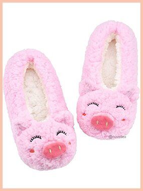 Women's Animal Slipper Socks Non-Slip Gripper House Shoes Cozy Pull-On